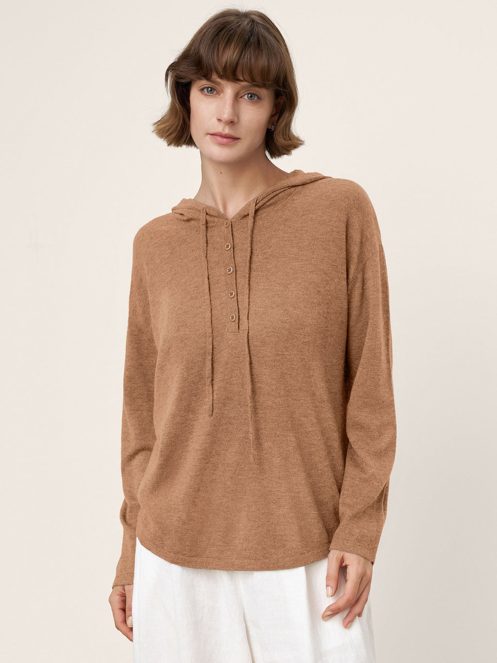 LINTICO 100% Extra-Fine Merino Wool Knit Hooded Sweatshirt SIA — alternative angle