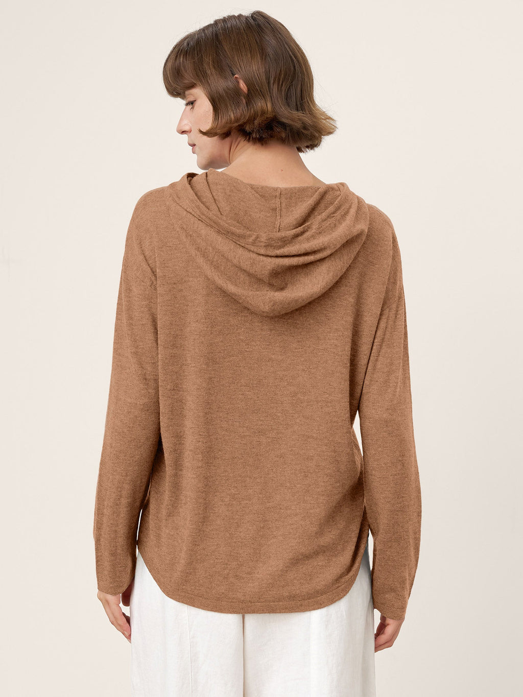 LINTICO 100% Extra-Fine Merino Wool Knit Hooded Sweatshirt SIA — in-use photo