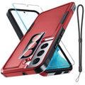 Samsung Galaxy S22 Rugged Full-Body Case with Screen & Lens Protector - Red