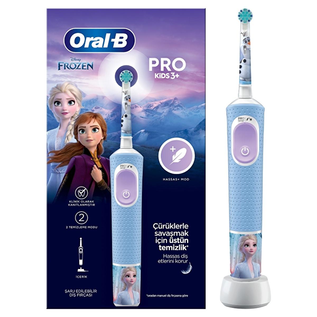 Oral-B Electric Toothbrush for Kids - D100 Frozen Edition, Rechargeable, Gentle Cleaning, 2 Brushing Modes