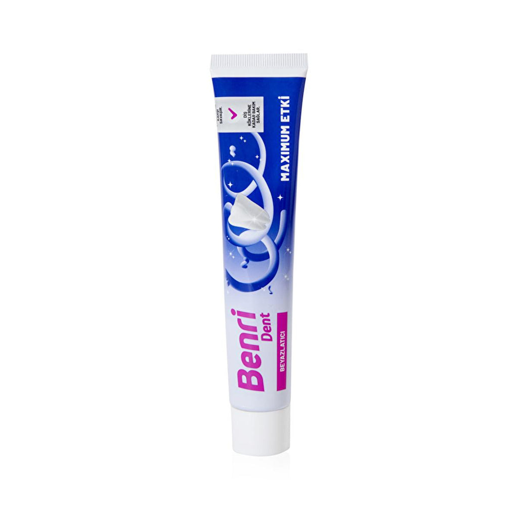 Benri Whitening Toothpaste with Fluoride & Natural Clove Oil - 75ml, Non-Abrasive, Fresh Breath, Cavity Protection