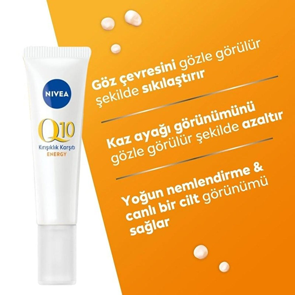 Nivea Q10 Energy Vitamin C Eye Cream: Revitalize, Firm & Reduce Dark Circles - Anti-Wrinkle, For Sensitive Skin