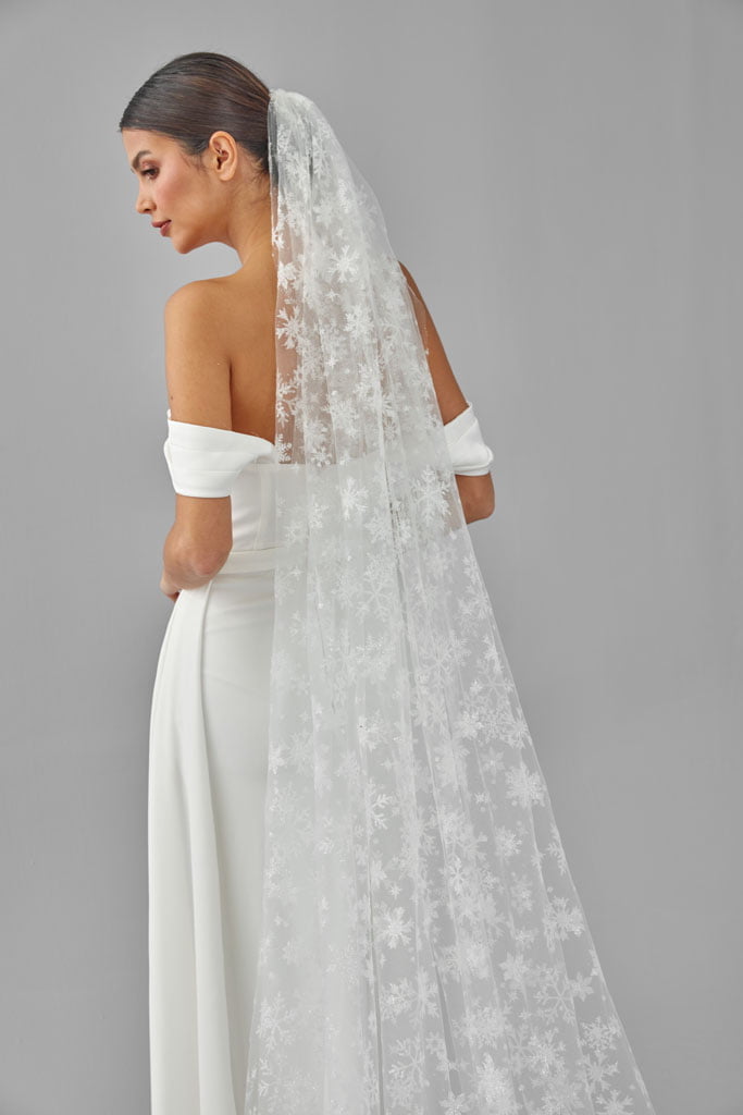 Winter Inspired Cathedral Wedding Veil – Bridal Port, view 2
