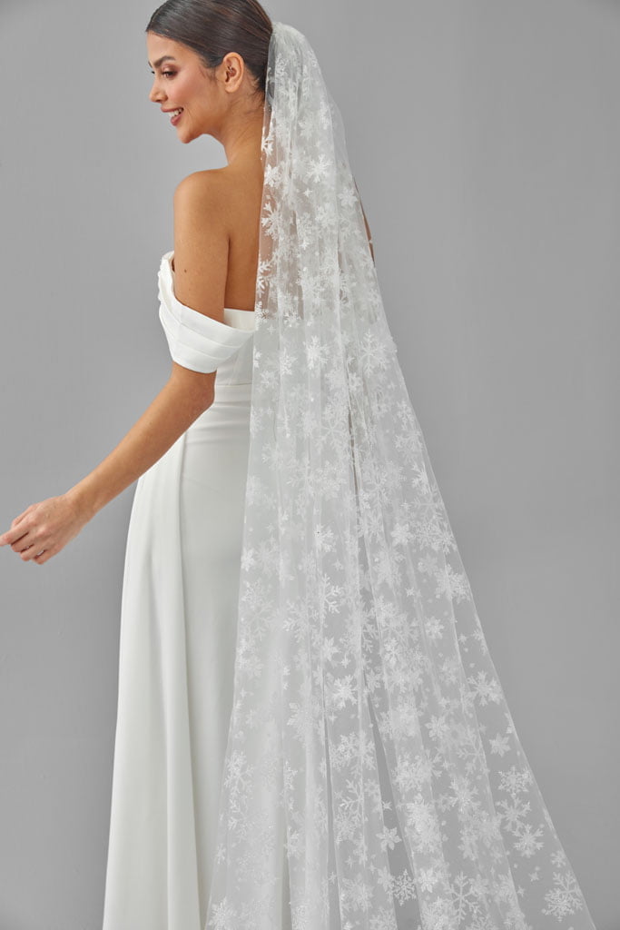 Winter Inspired Cathedral Wedding Veil – Bridal Port, view 3