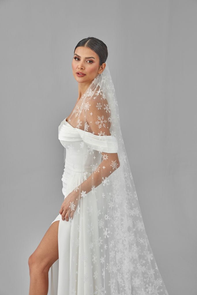 Winter Inspired Cathedral Wedding Veil – Bridal Port, view 6