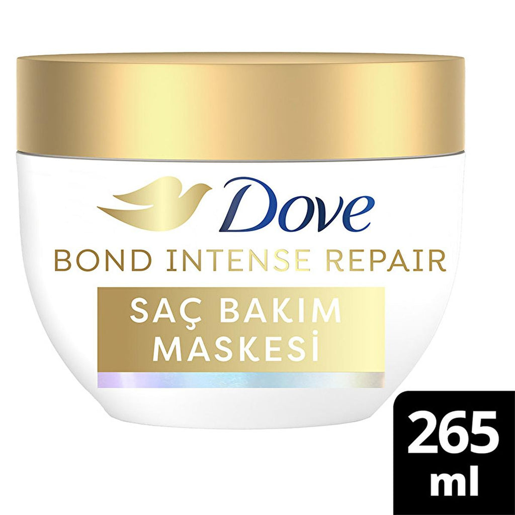 Dove Bond Intense Repair Hair Mask: Peptide Treatment for Damaged Hair, Deep Conditioning, Split End Repair & Heat Protection - 265ml