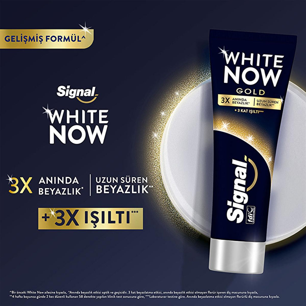 Signal White Now Gold Whitening Toothpaste - 3x Whiter Smile, Instant & Long-Term Effect