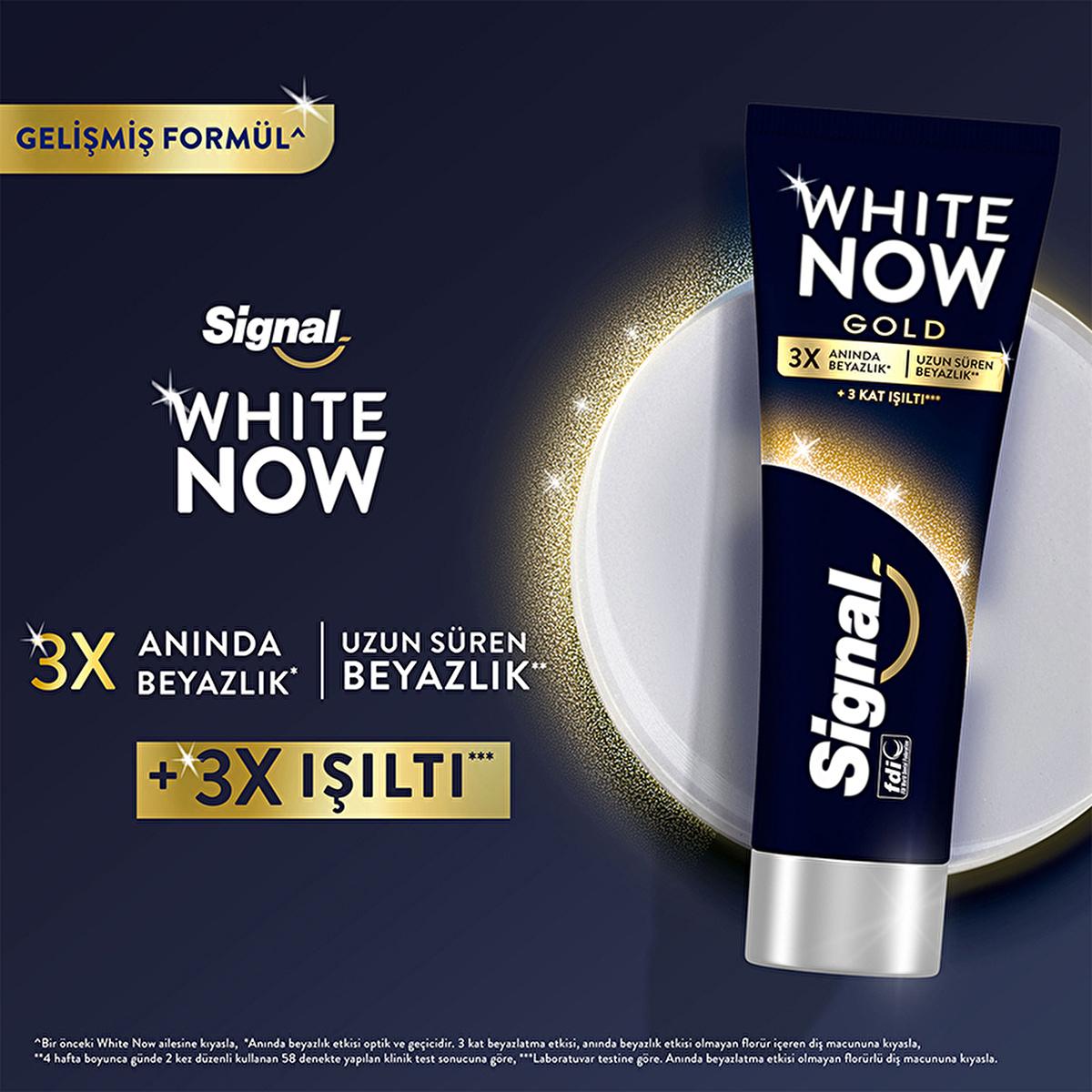 Signal White Now Gold Whitening Toothpaste - 3x Whiter Smile, Instant & Long-Term Effect