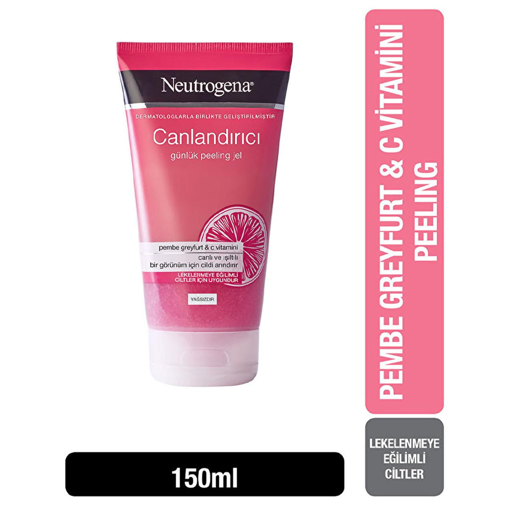 Neutrogena Pink Grapefruit Exfoliating Facial Cleanser: Acne & Blackhead Treatment with Daily Oil-Free Peeling Gel