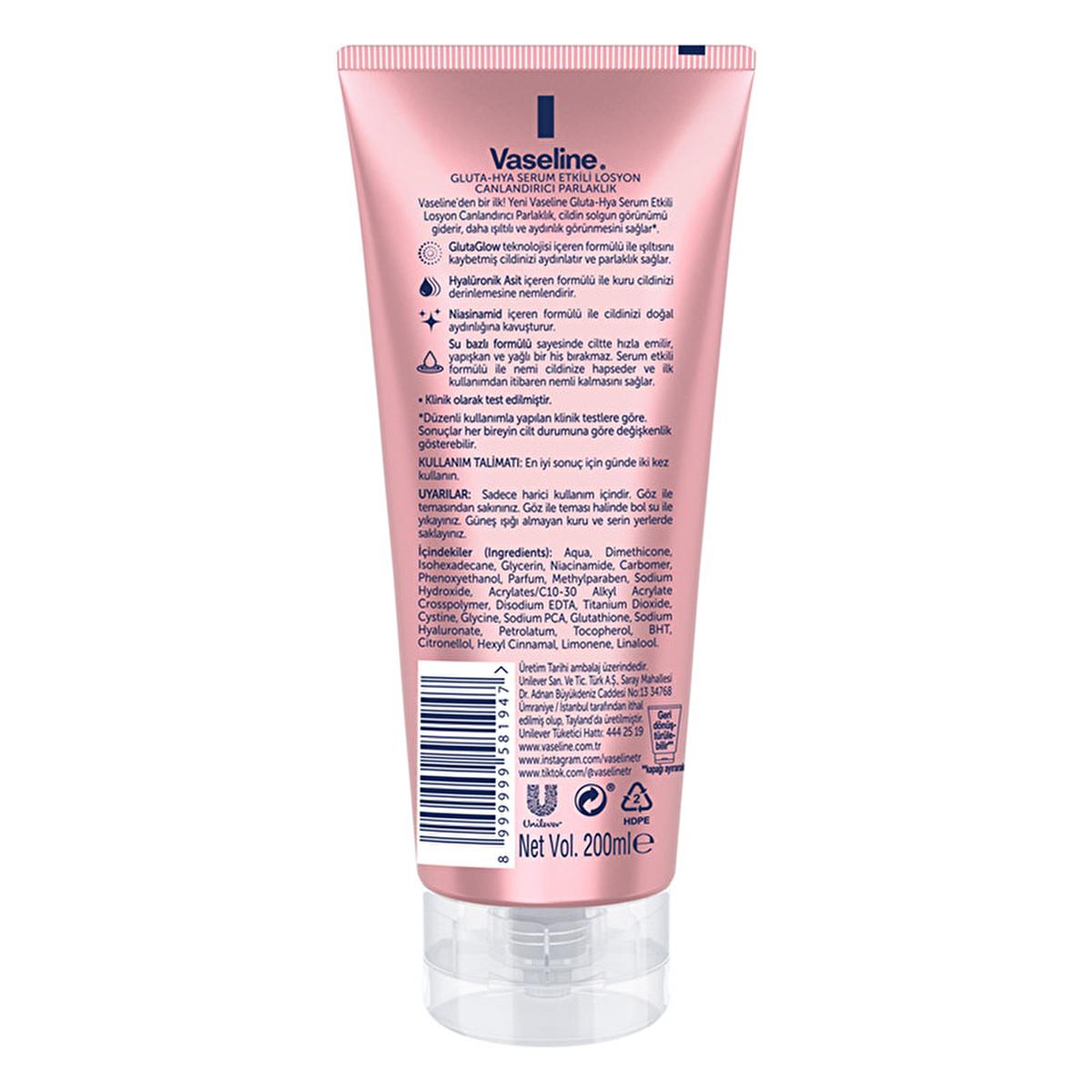 Vaseline Gluta-Hya Serum Burst Revitalizing Body Lotion - Moisturizing Body Lotion with Hyaluronic Acid & GlutaGlow Technology