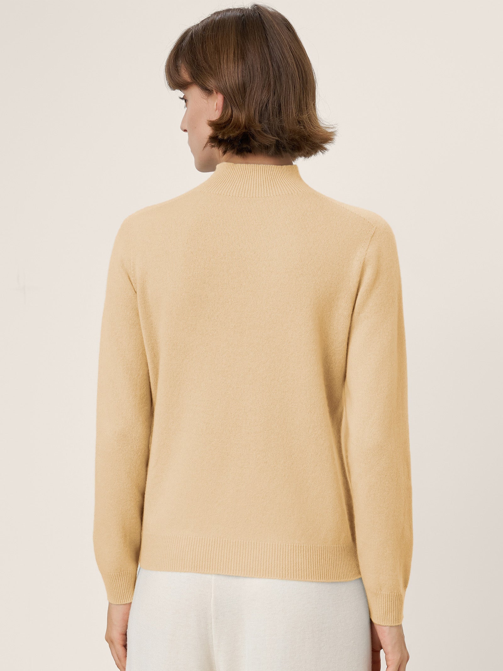 LINTICO Premium Cashmere Blend Hand-Finished Seamless Mock Neck Ribbed Sweater RHEA — packaging