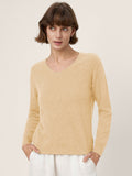 LINTICO Premium Cashmere Blend Hand-Finished Seamless V-Neck Sweater SURI — side view