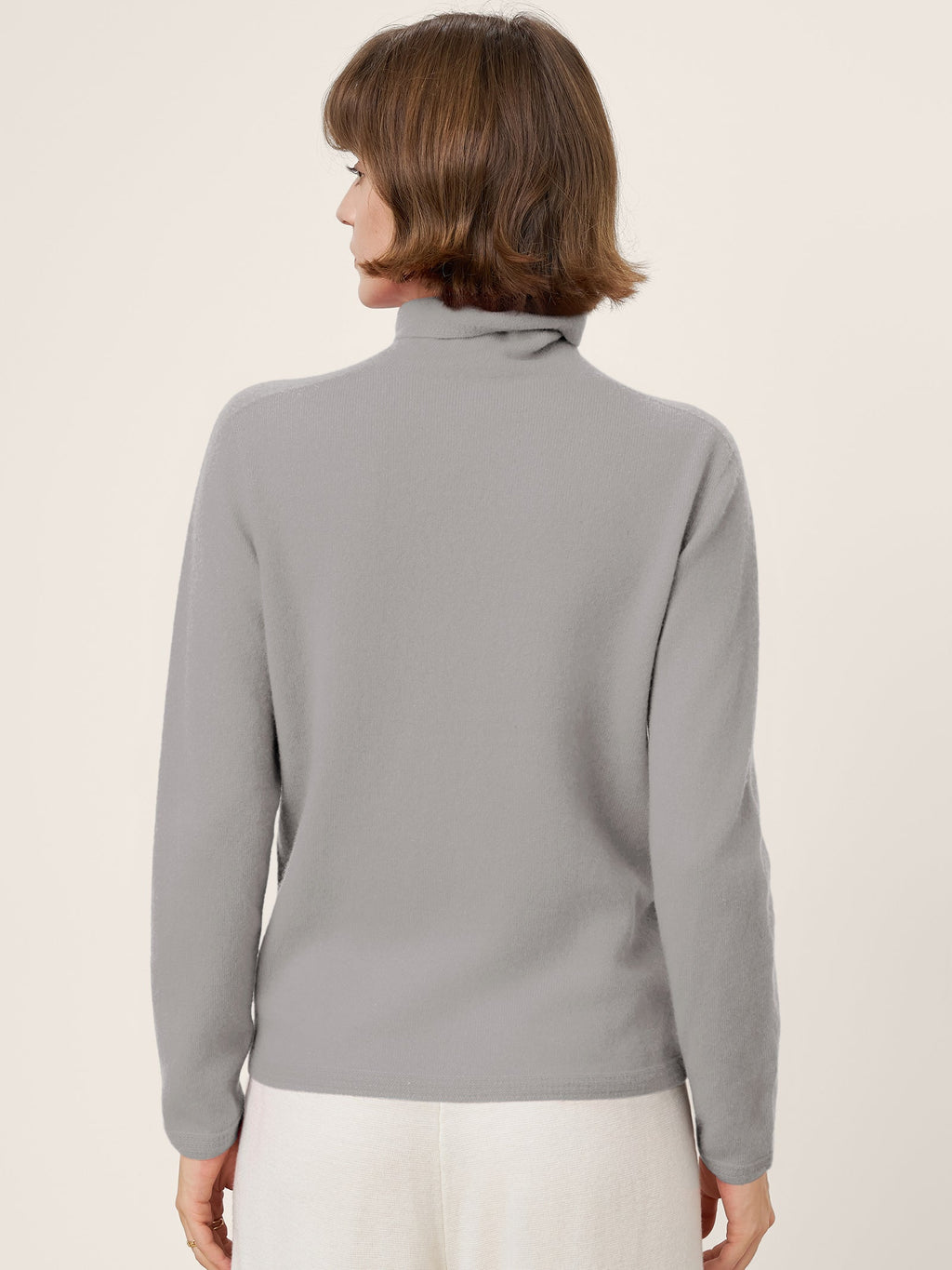LINTICO Premium Cashmere Blend Hand-Finished Seamless Turtleneck Knit Top TOVE — alternative angle