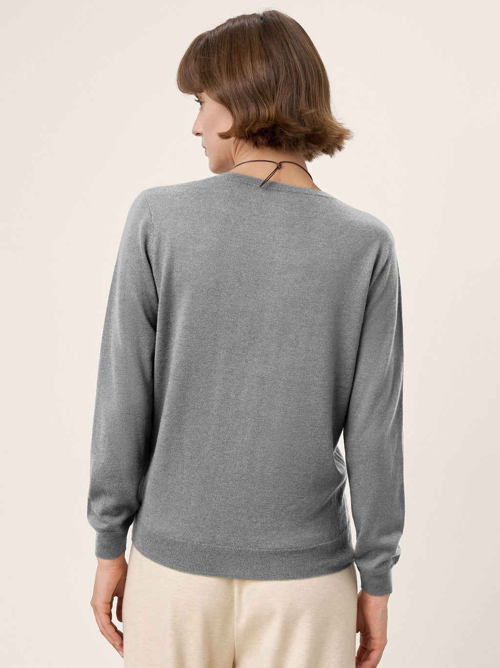 LINTICO 100% Extra-Fine Merino Wool Essential Crew Neck Knit Sweater BRIDGET — main product shot