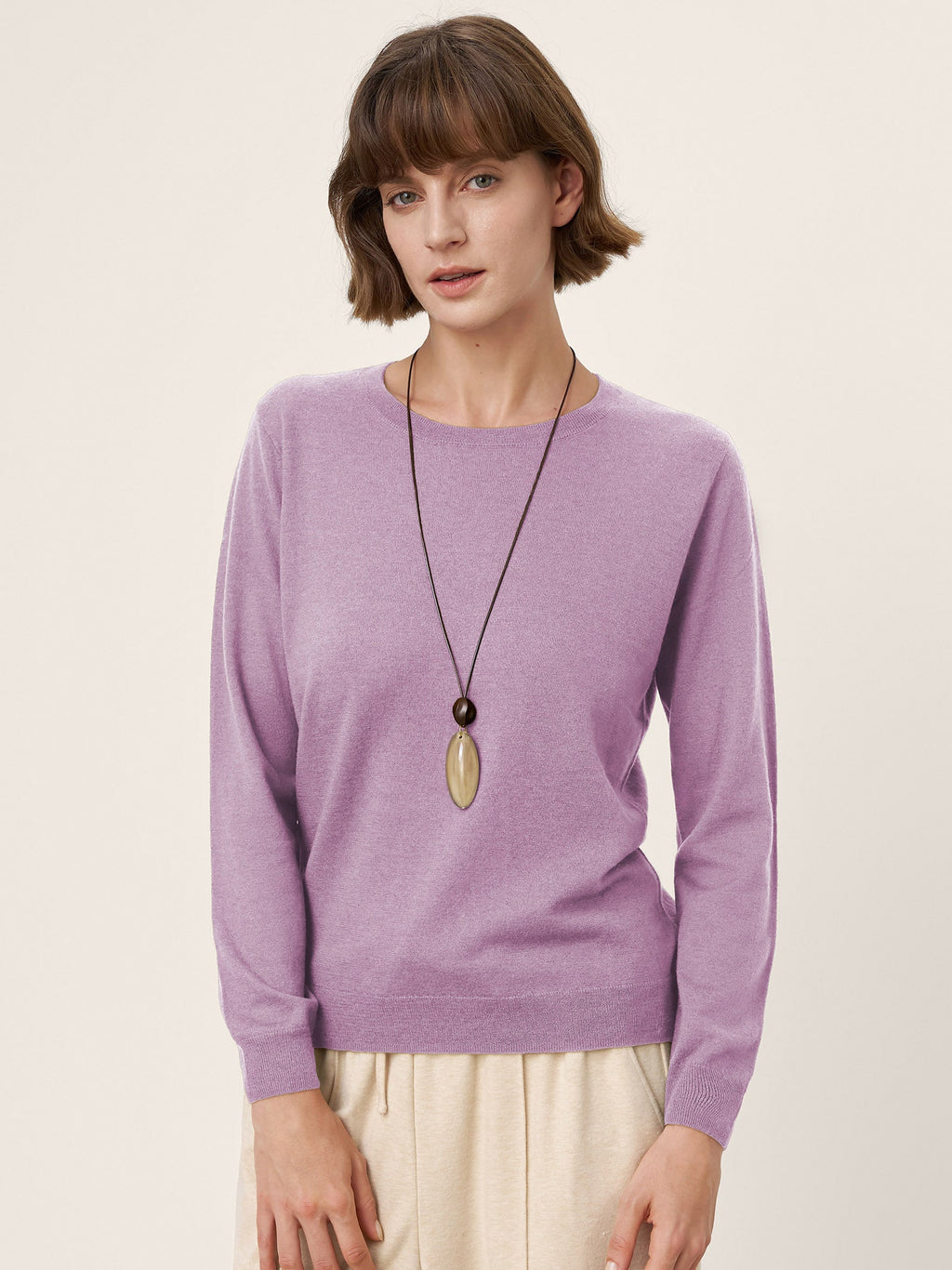 LINTICO 100% Extra-Fine Merino Wool Essential Crew Neck Knit Sweater BRIDGET — size reference