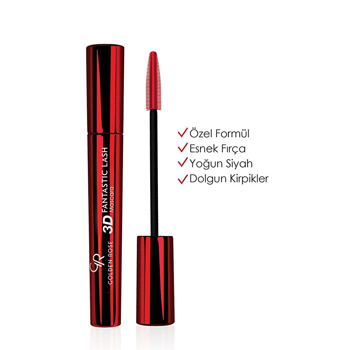 Golden Rose 3D Fantastic Lash Mascara - Volumizing, Lengthening, Long-Lasting Makeup for Dramatic Lash Look