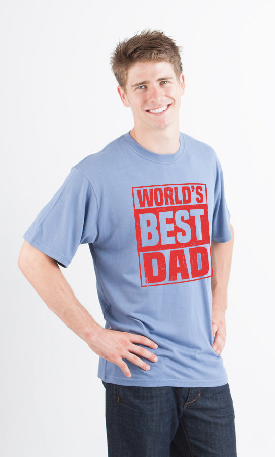 Spun Bamboo World's Best Dad Men's Bamboo Viscose/Organic Cotton Short Sleeve Graphic T-Shirt — feature highlight