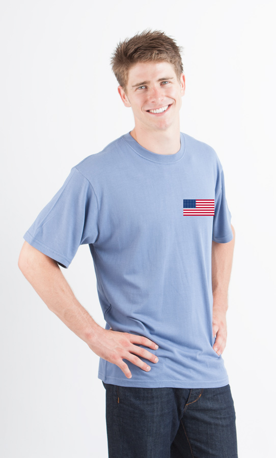Spun Bamboo American Flag Men's Bamboo Viscose/Organic Cotton Short Sleeve Graphic T-Shirt — feature highlight