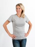 Spun Bamboo Spun Bamboo Women's Bamboo/Cotton Short Sleeve Crew Neck T-Shirt - Heather Grey — main product shot
