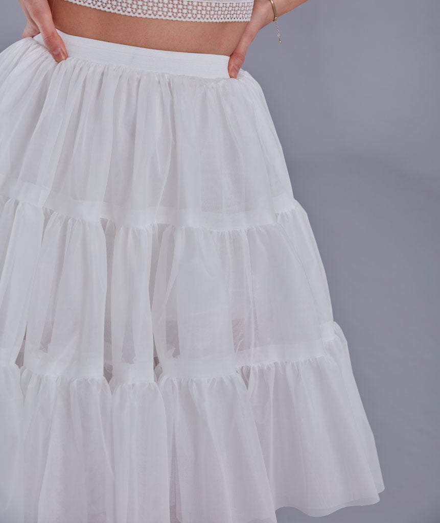 Elegant Voile Petticoat with Elastic Band - Perfect for Weddings, Parties, and Everyday Wear – Bridal Port, view 4