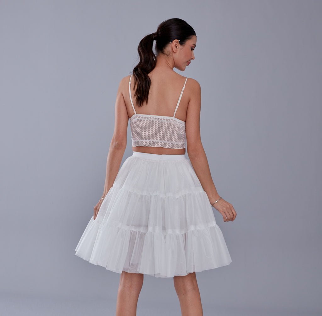 Elegant Voile Petticoat with Elastic Band - Perfect for Weddings, Parties, and Everyday Wear – Bridal Port, view 3