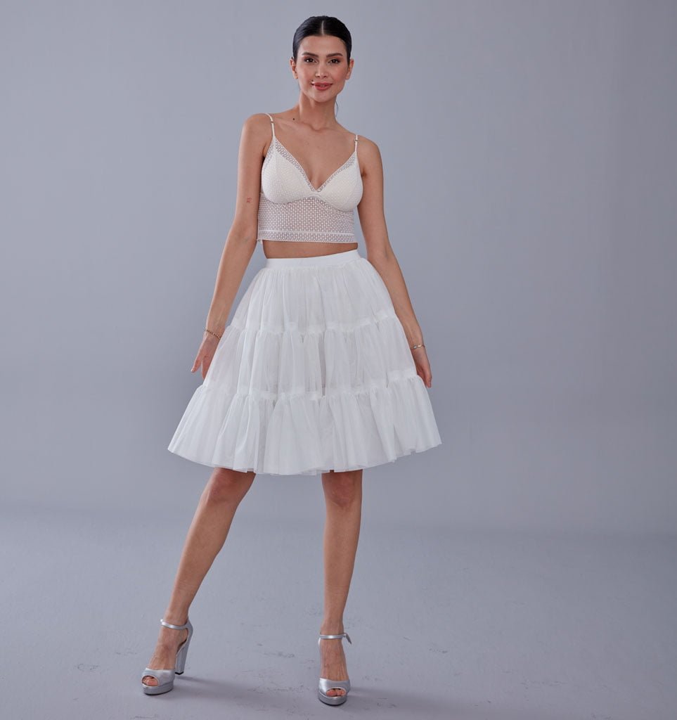 Elegant Voile Petticoat with Elastic Band - Perfect for Weddings, Parties, and Everyday Wear – Bridal Port, view 6