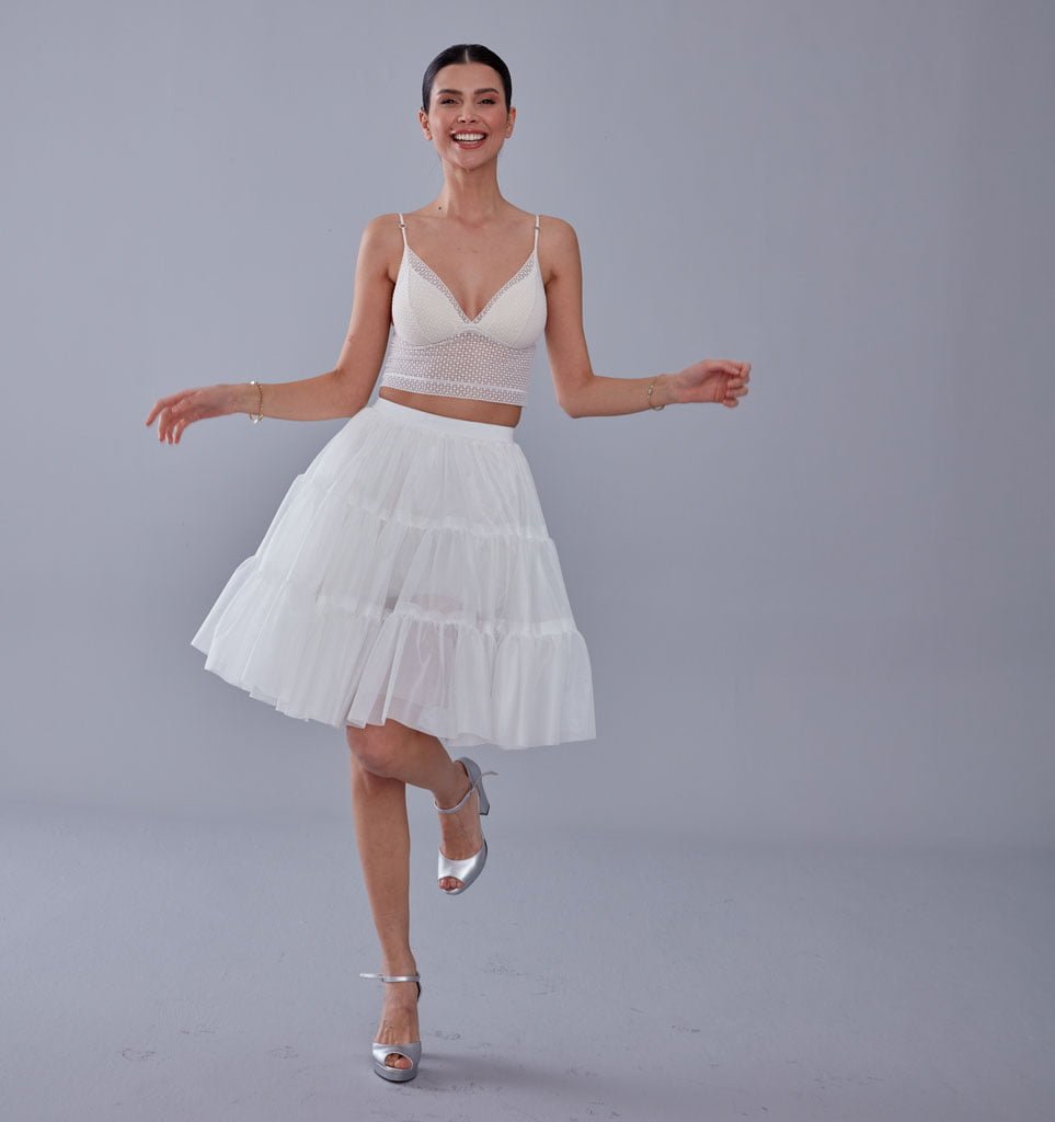 Elegant Voile Petticoat with Elastic Band - Perfect for Weddings, Parties, and Everyday Wear – Bridal Port, view 7