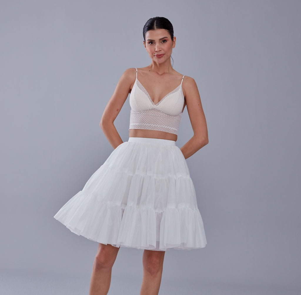 Elegant Voile Petticoat with Elastic Band - Perfect for Weddings, Parties, and Everyday Wear – Bridal Port, view 2