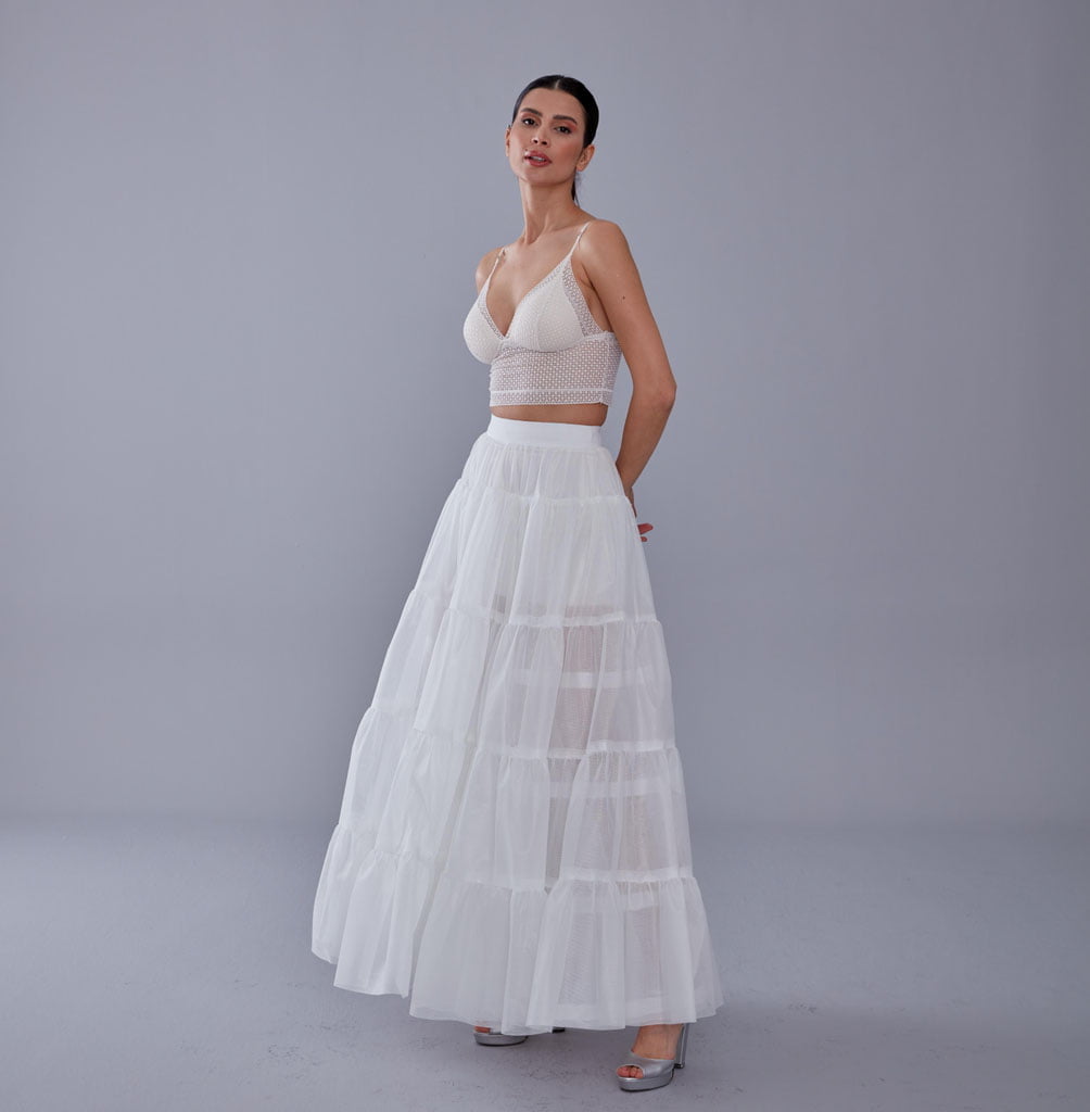 White Petticoat with Elastic Band - Perfect for Parties – Bridal Port