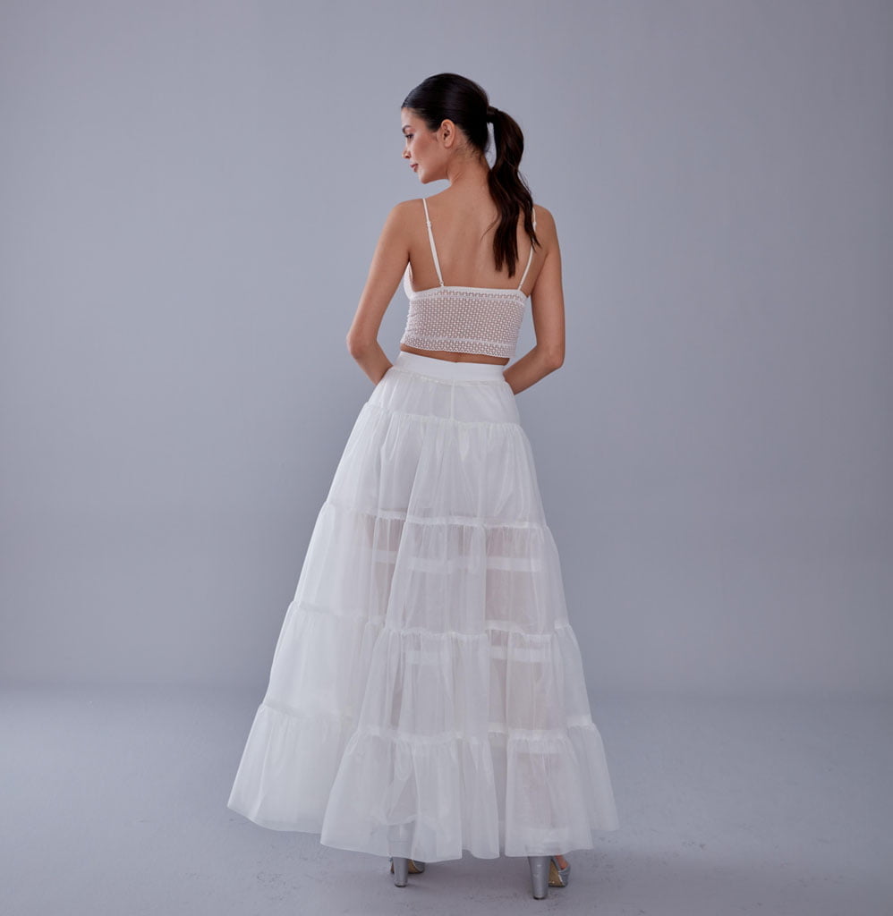 White Petticoat with Elastic Band - Perfect for Parties – Bridal Port, view 7