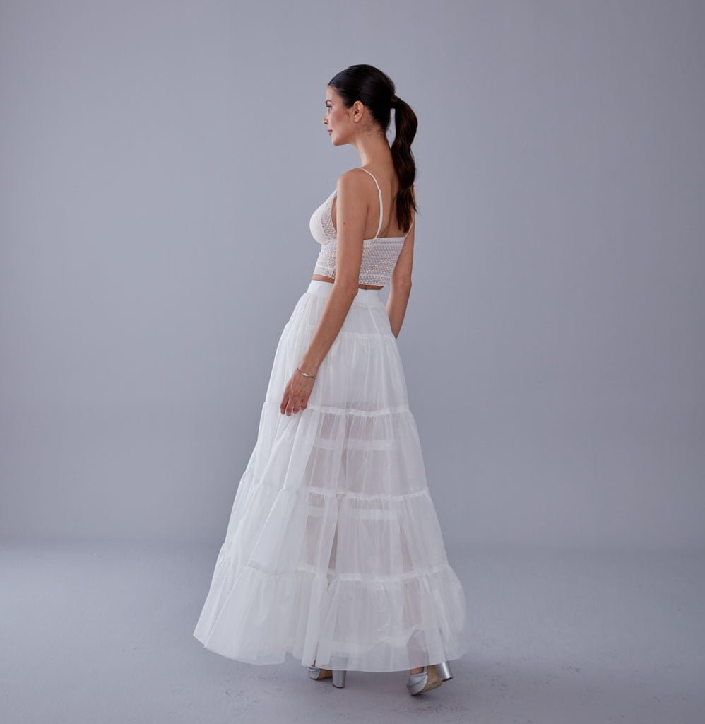 White Petticoat with Elastic Band - Perfect for Parties – Bridal Port, view 8