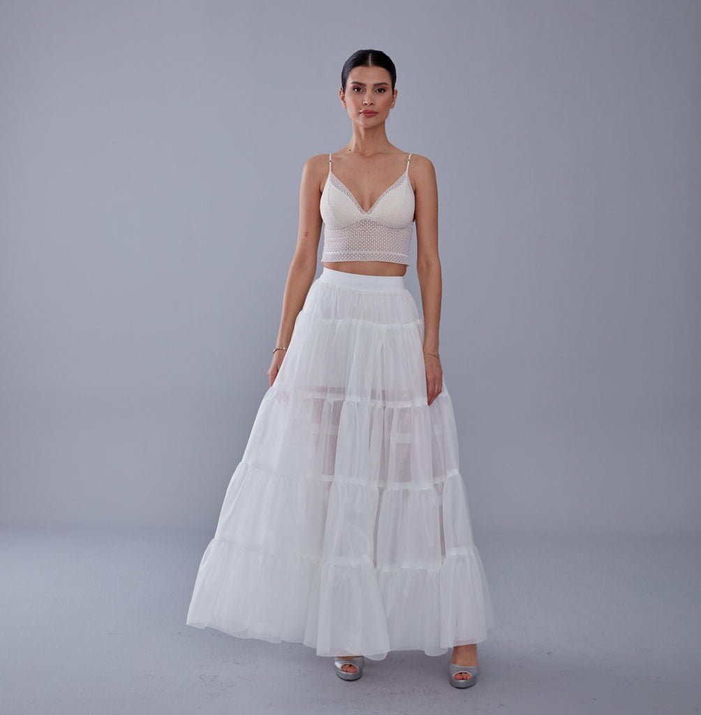White Petticoat with Elastic Band - Perfect for Parties – Bridal Port, view 10