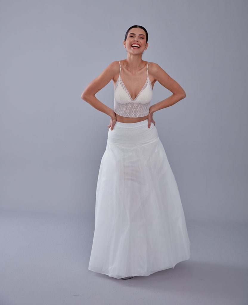 A-line Wedding Dress Underskirt, White Petticoat Skirt – Bridal Port, view 2