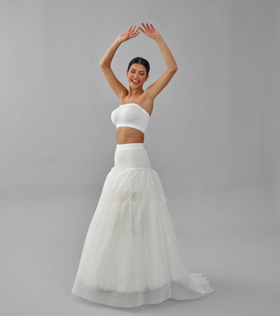 Fishtail Crinoline Skirt , Wedding Dress Underskirt, White Petticoat Skirt – Bridal Port, view 5