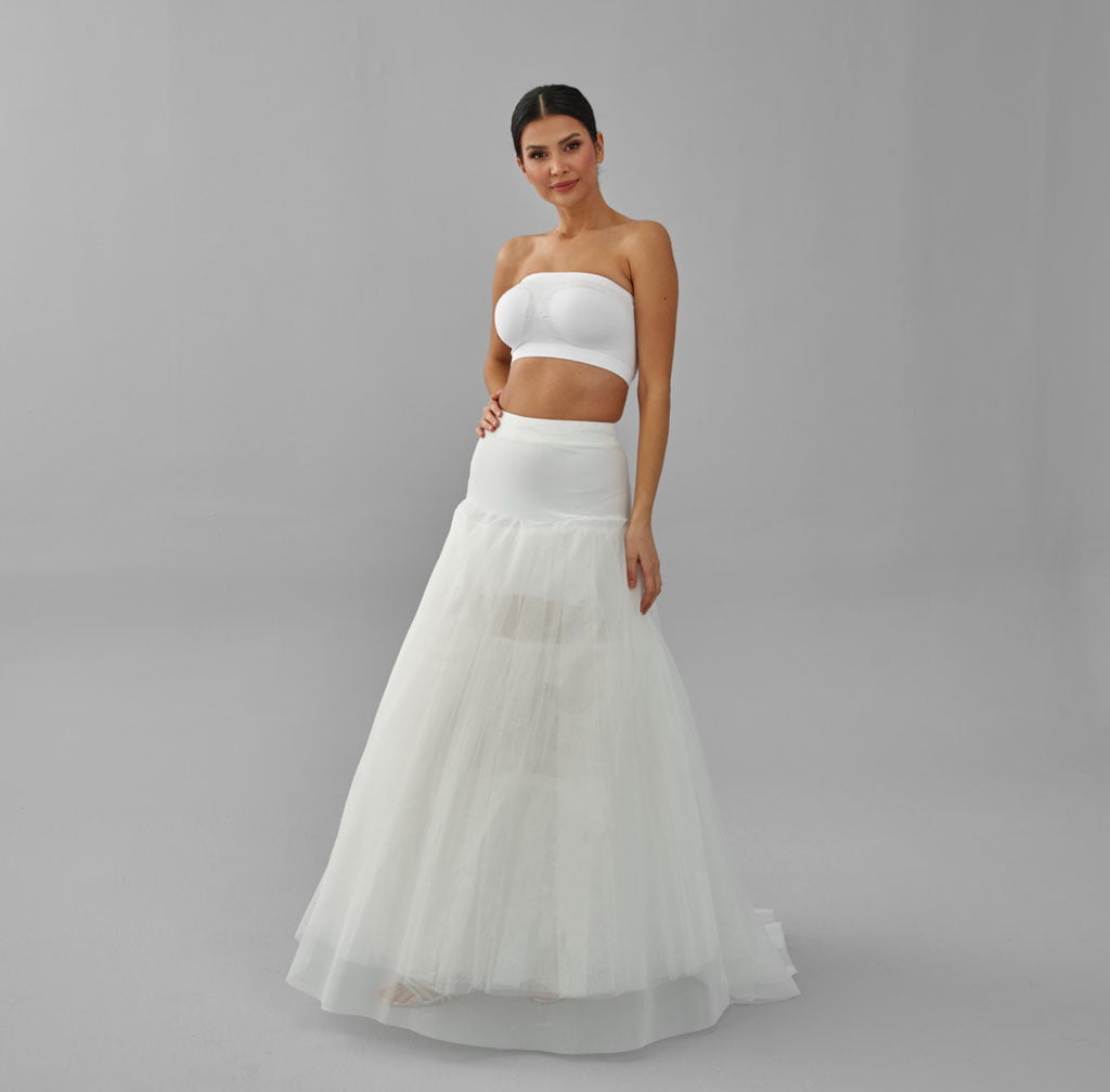 Fishtail Crinoline Skirt , Wedding Dress Underskirt, White Petticoat Skirt – Bridal Port, view 6