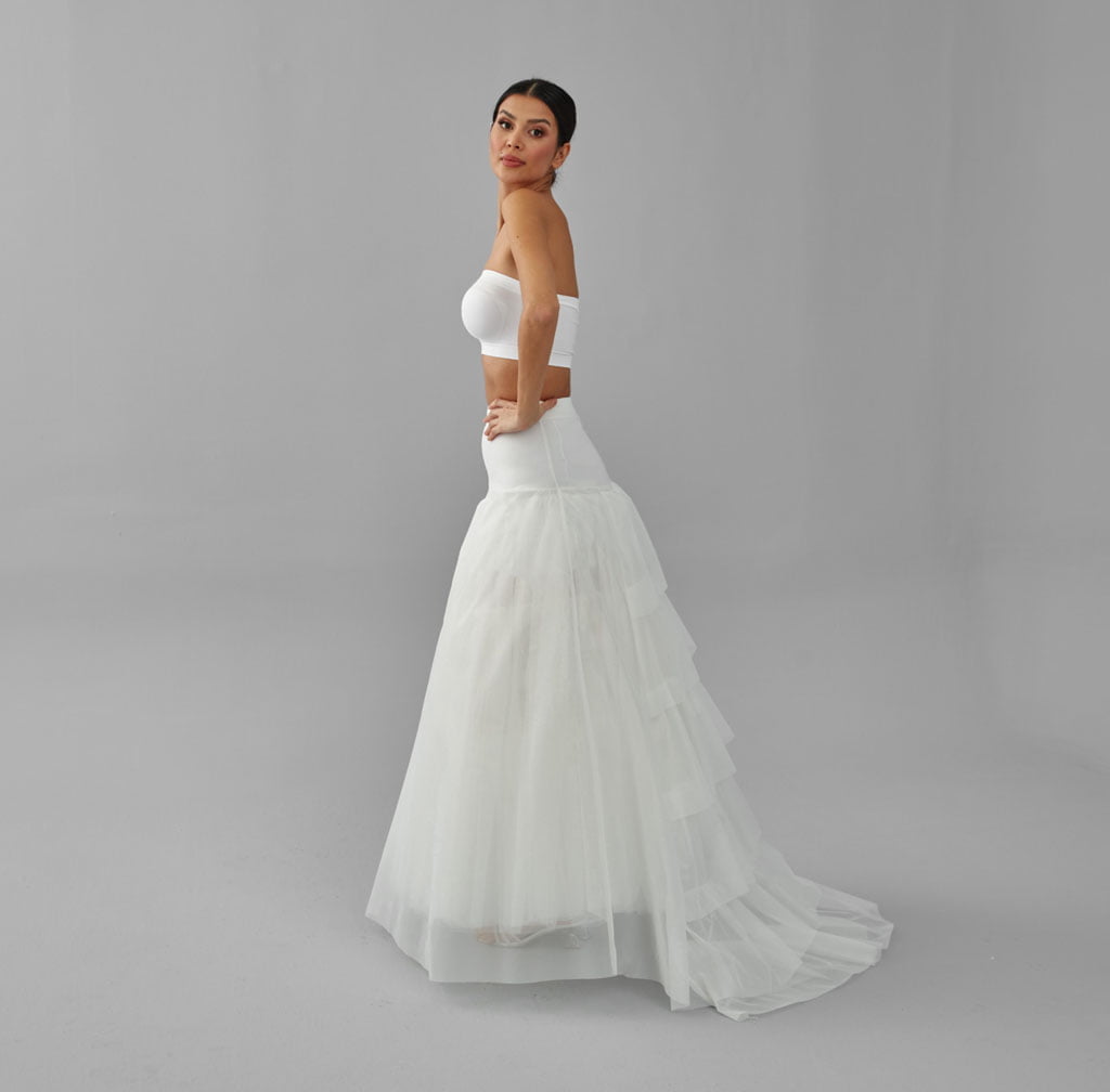 Fishtail Crinoline Skirt , Wedding Dress Underskirt, White Petticoat Skirt – Bridal Port, view 7