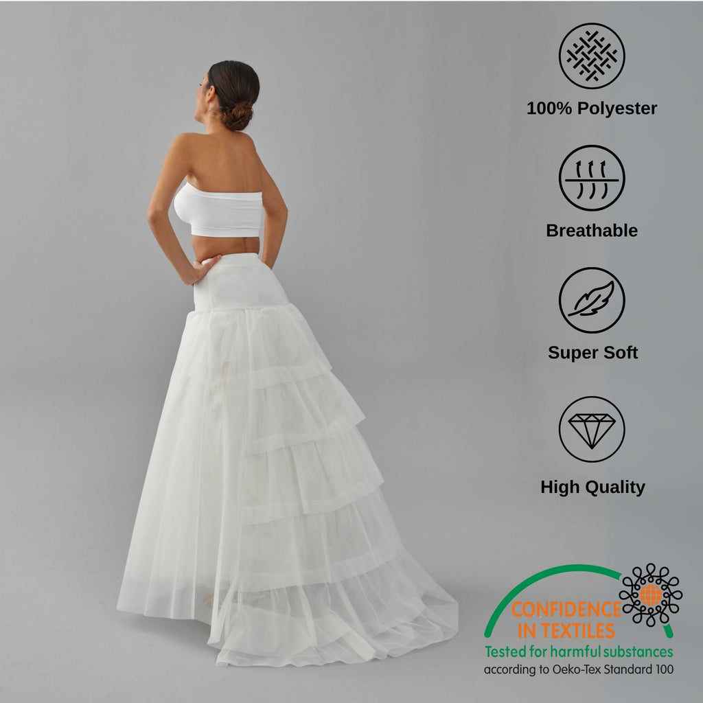 Fishtail Crinoline Skirt , Wedding Dress Underskirt, White Petticoat Skirt – Bridal Port, view 2