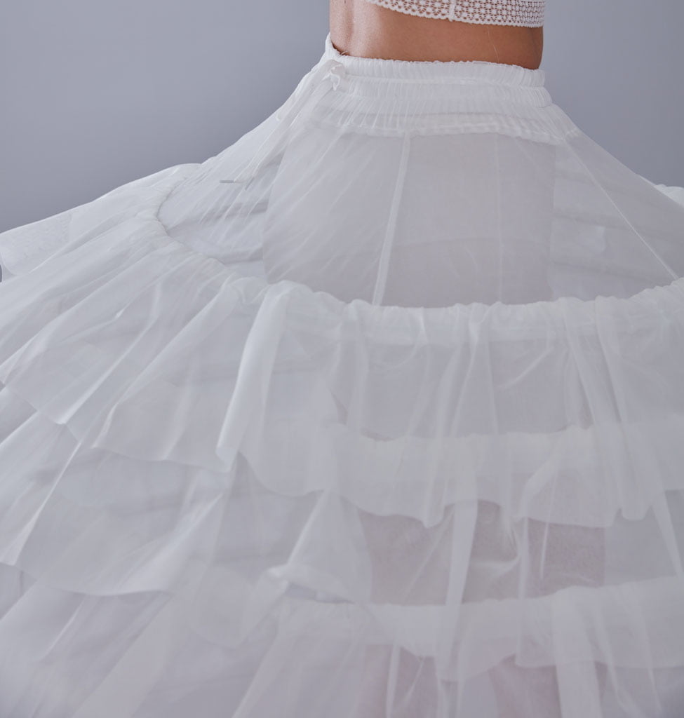 White Petticoat for Wedding Dress, 10 Hoop Bridal Underskirt, Ball Gown Crinoline, Plus Size Petticoat for Prom & Costume – B
