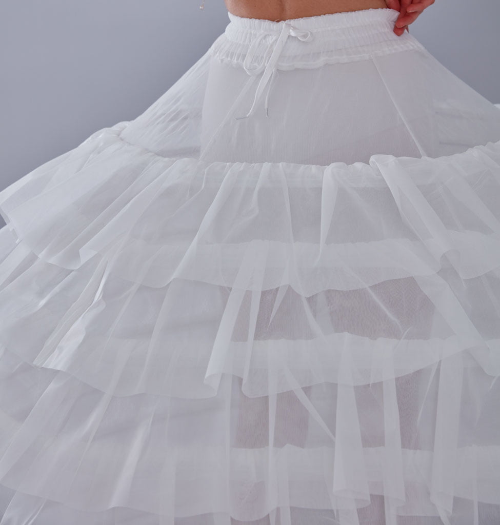 White Petticoat for Wedding Dress, 10 Hoop Bridal Underskirt, Ball Gown Crinoline, Plus Size Petticoat for Prom & Costume – B