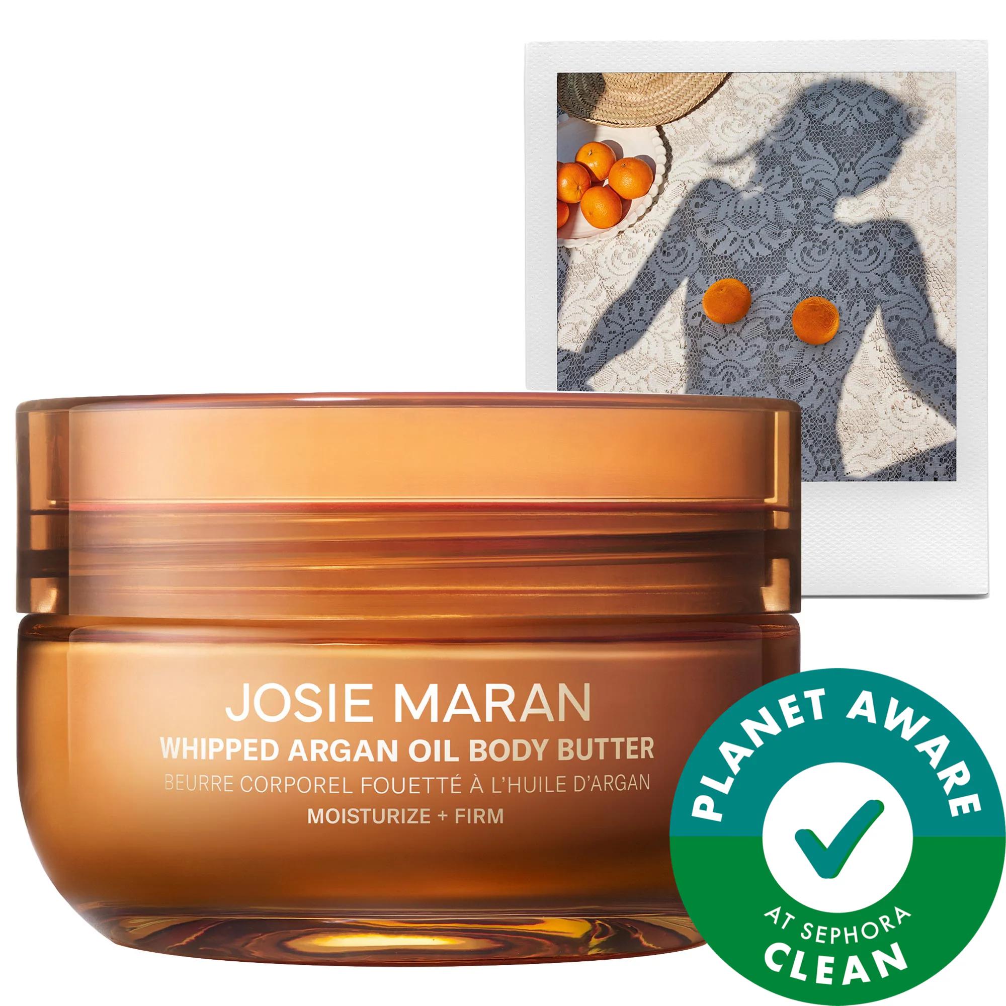 Josie Maran Whipped Argan Oil Body Butter - Firming, Hydrating Natural Skincare with Refillable Jar