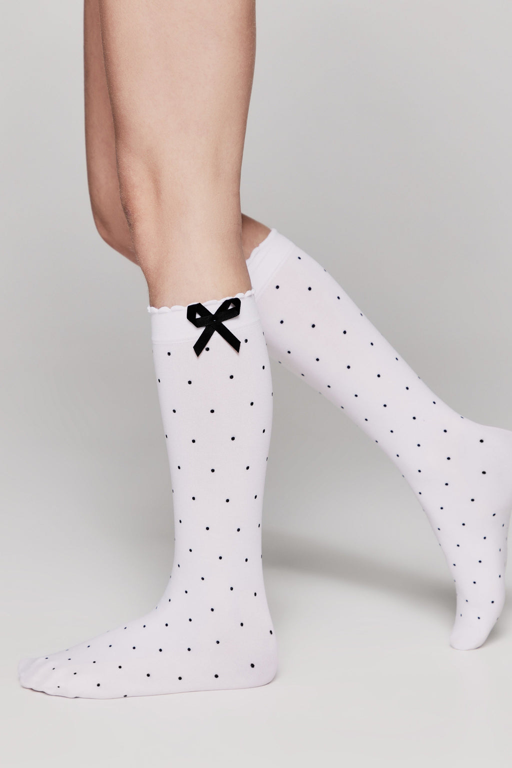 TheRanok.com Conte Knee-Highs for girls Evie 50 Den - Decorative Bow — detail close-up