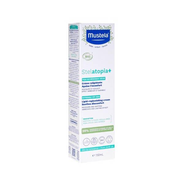 Mustela Stelatopia Moisturizing Cream for Sensitive Skin - 150ml Hydrating Relief for Dry, Irritated Skin
