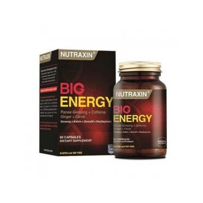 Nutraxin Big Energy 60 Tablet - Natural Energy Boost Dietary Supplement with Caffeine, Ginseng & Ginger Extract