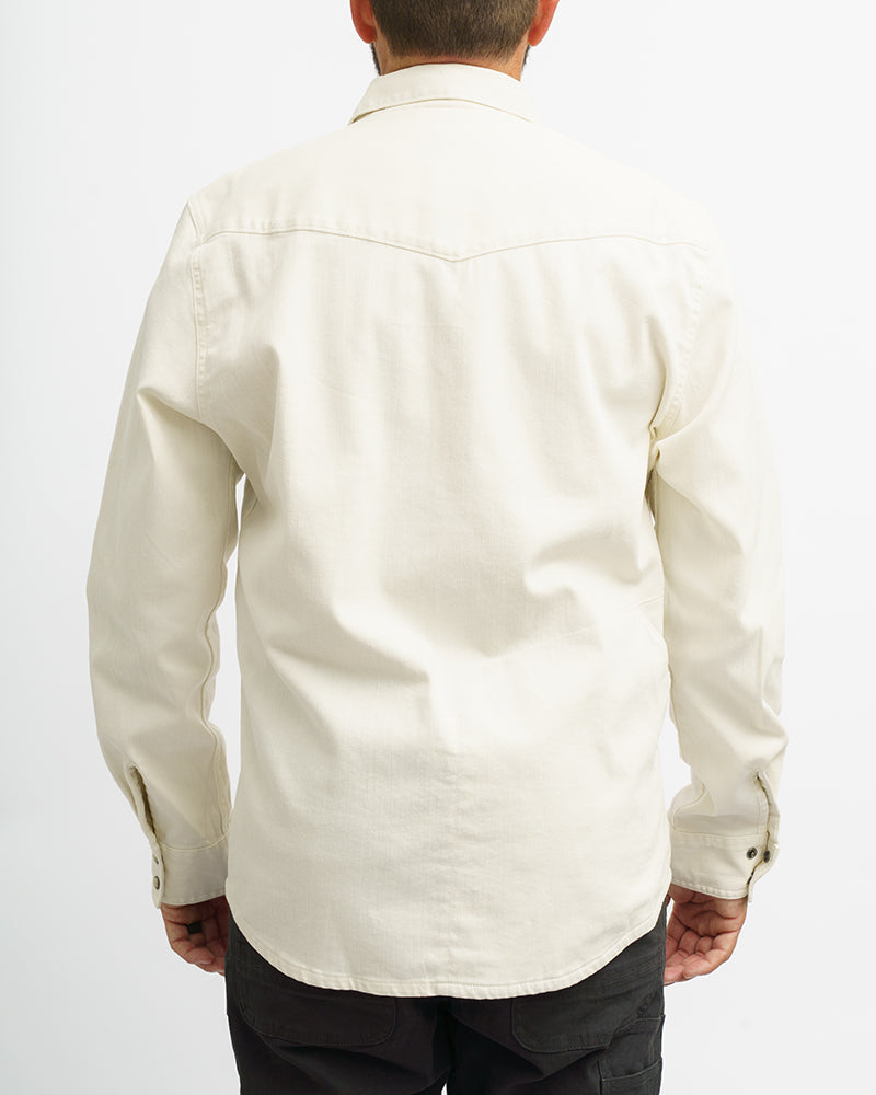 Off The Grid Surplus Earl Denim Shirt - Natural — back view