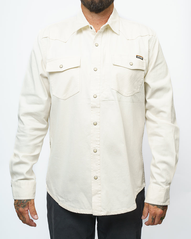 Off The Grid Surplus Earl Denim Shirt - Natural — lifestyle context