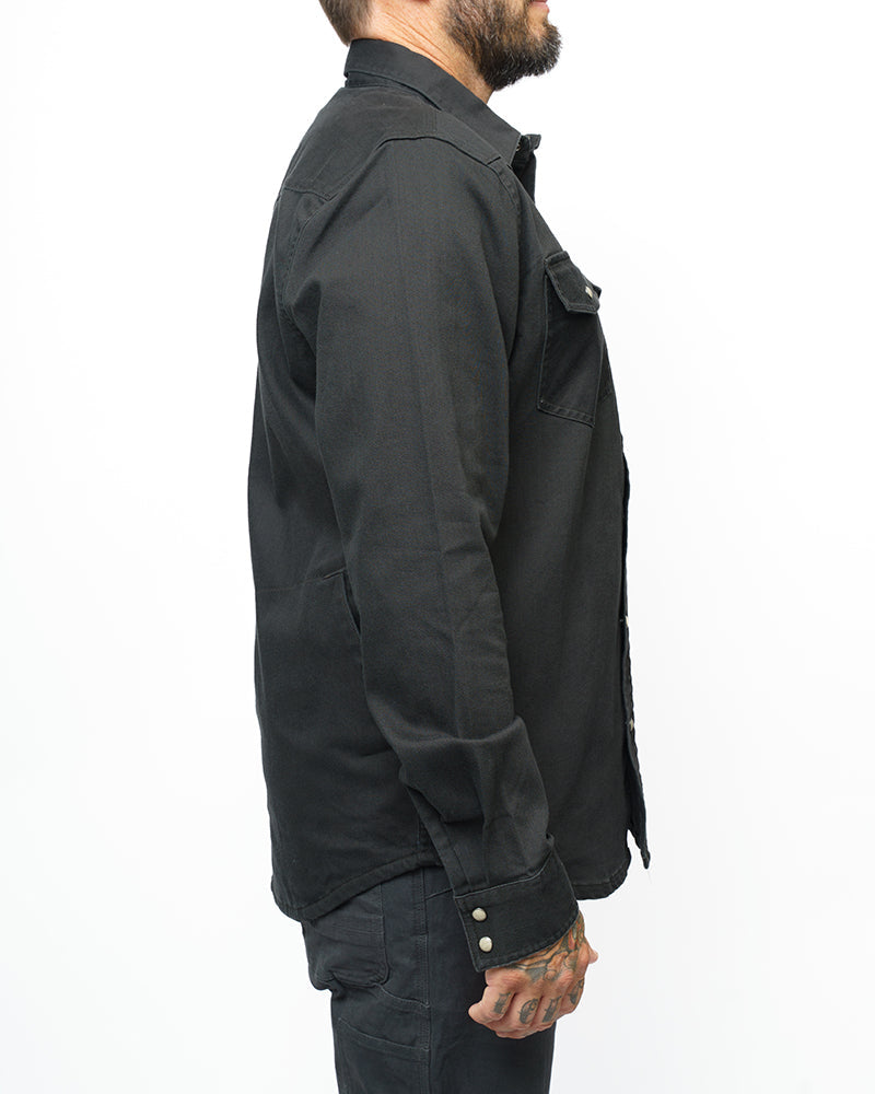 Off The Grid Surplus Earl Denim Shirt - Vintage Black — side view