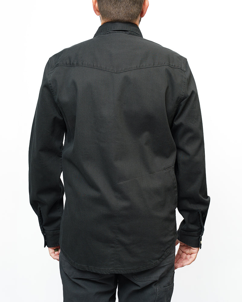 Off The Grid Surplus Earl Denim Shirt - Vintage Black — back view