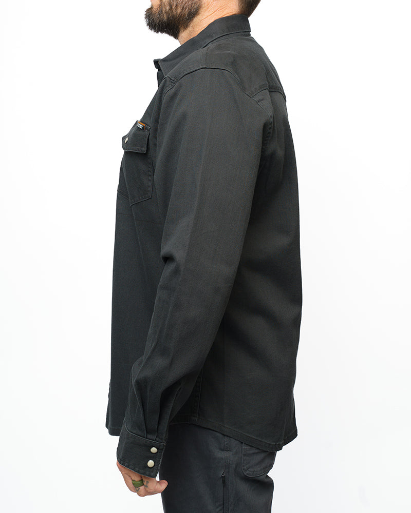 Off The Grid Surplus Earl Denim Shirt - Vintage Black — alternative angle