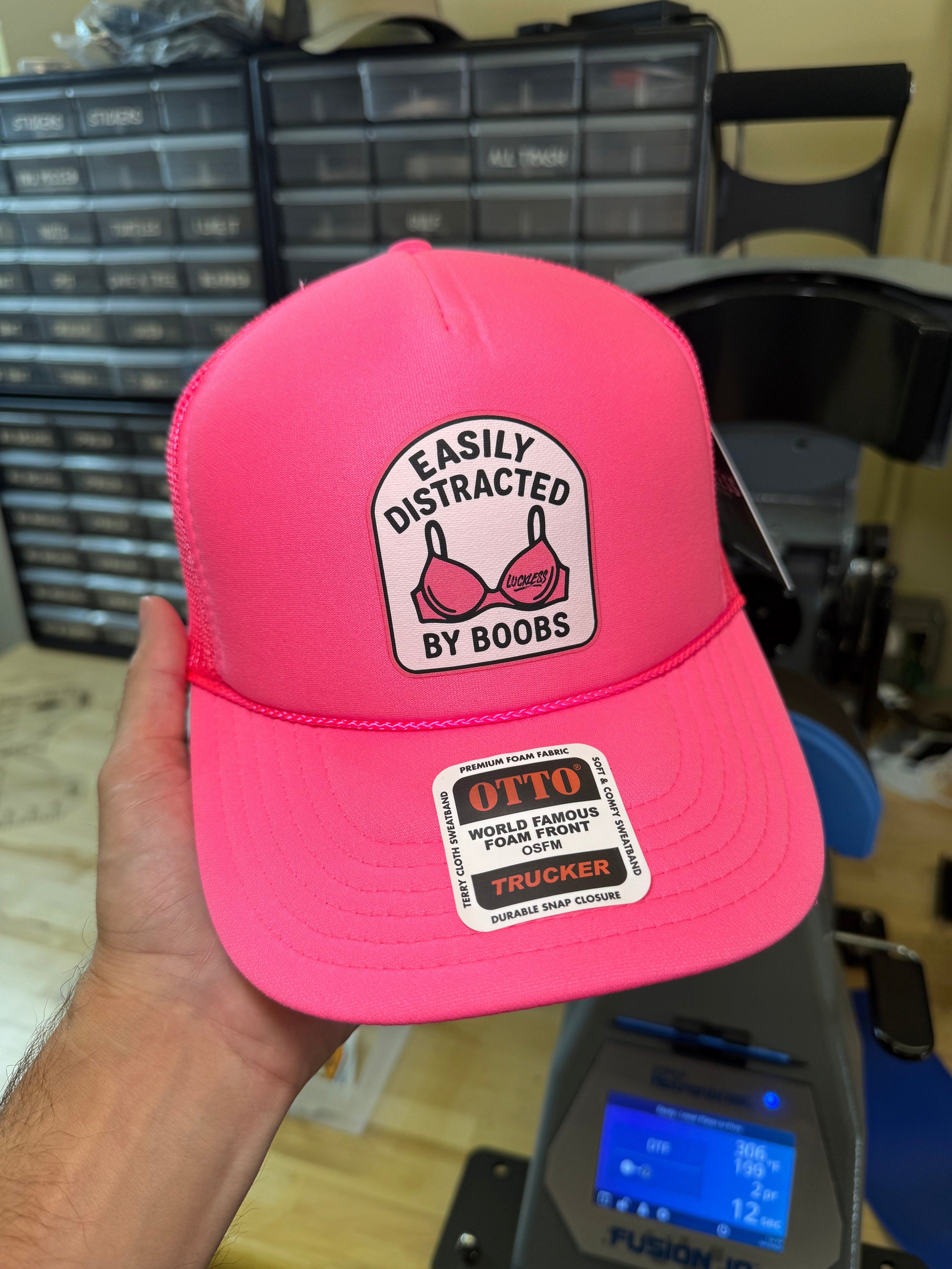 Luckless Outfitters Easily Distracted Trucker Hat — back view
