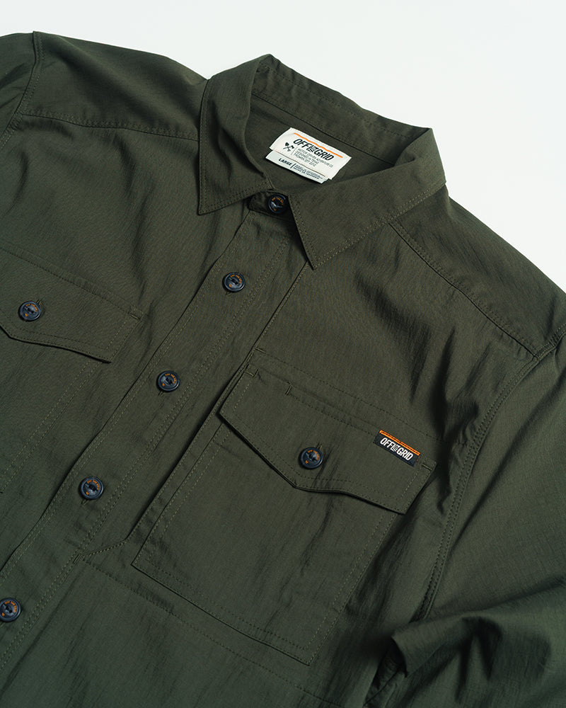 Off The Grid Surplus Echo Bravo LS Shirt - Army — color detail